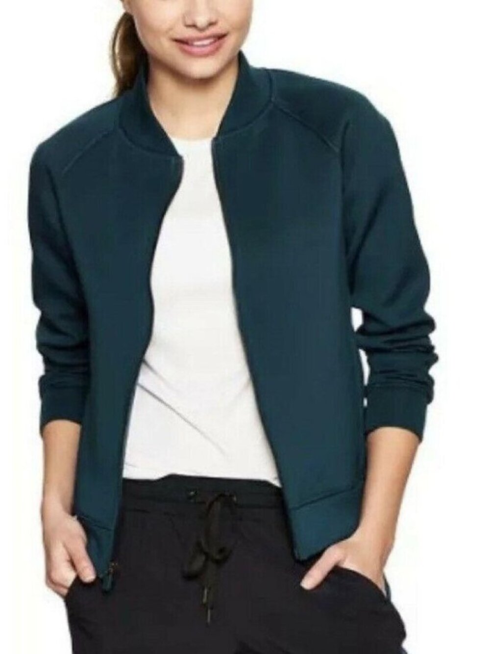 Gap Fit Power Pique Activewear Bomber Scuba Jacket